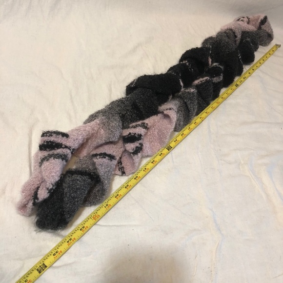 Hand Knit Pink and Black Scarf - Picture 5 of 5